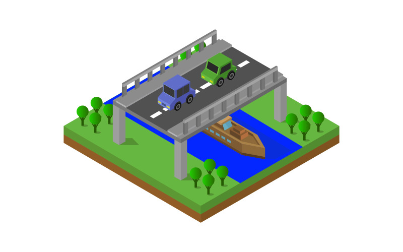 Download Vector "Isometric Bridge on a White Background - Vector Image" / Isometric Bridge on a White Background - Vector Image - Vector на тему графика transportation,transport,vector,construction,city,bridge,isometric,traffic,road,building,river,illustration,connection,design,public,automobile,industry,isolated,auto,concrete