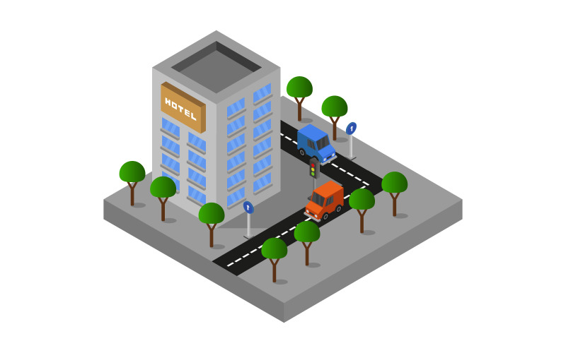 Download Vector "Isometric Hotel on a white background - Vector Image" / Isometric Hotel on a white background - Vector Image - Vector на тему графика illustration,isometric,architecture,vector,hotel,3d,building,office,icon,infographic,resort,vacation,motel,travel,cartoon,town,business,suitcase,construction,tourism