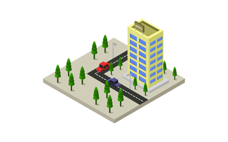 Isometric Hotel - Vector Image