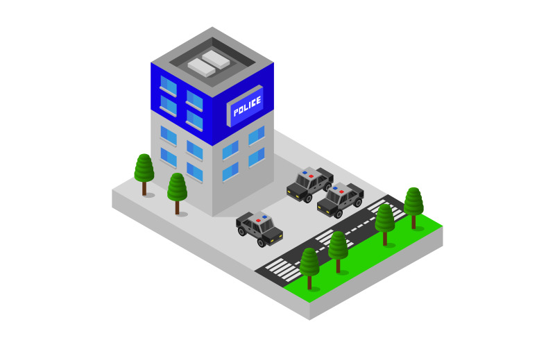 Download Vector "Isometric Police Station - Vector Image" / Isometric Police Station - Vector Image - Vector на тему графика illustration,authority,police,enforcement,isometric,cartoon,town,law,architecture,department,vector,station,design,street,car,white,building,house,office,sign