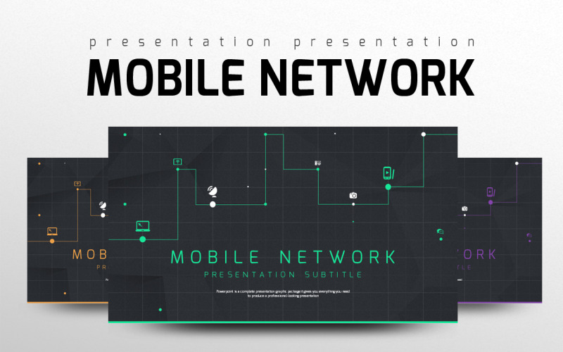 Mobiel netwerk PowerPoint-sjabloon