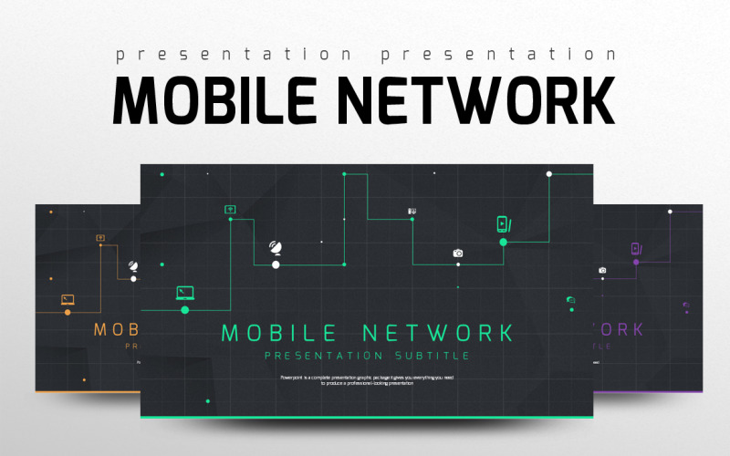 Modelo de PowerPoint de rede móvel
