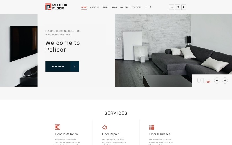 Pelicor Floor - Plantilla Joomla multipágina para pisos