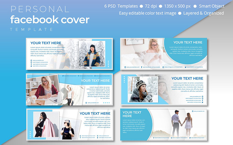 Download Шаблон для соцсетей "Personal Facebook Cover Template for Social Media" / Personal Facebook Cover Template for Social Media - Шаблон для соцсетей на тему графика social,media,template,socialmedia,facebook,cover,post,instagrampost,instagramtemplate,story,instagramstory,creative,design,marketing,sale,discount,personal,facebookpage
