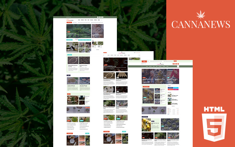 Cannanews | Інтернет-журнал про конопель HTML5 шаблон веб-сайту