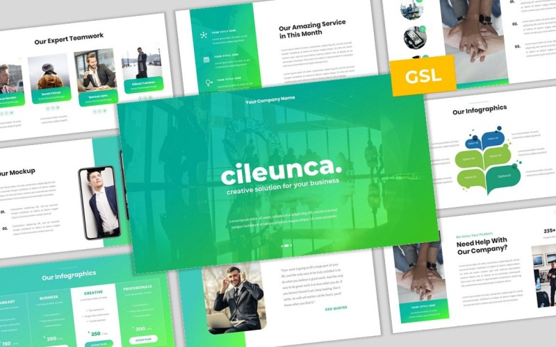 Cileunca - Шаблон креативного бізнесу Google Слайди