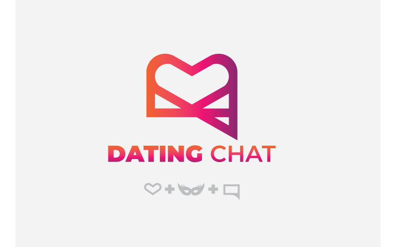 Download Шаблон логотипа "Dating Chat Logo Template" / Dating Chat Logo Template - Шаблон логотипа на тему графика dating,chat,love,logo,couple,hearts,agency,app,blog,communication,community,date,fun,girl,happy,heart,human,icon,people,pink