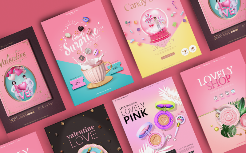 Flyer Sweet Pink - Plantilla de identidad corporativa