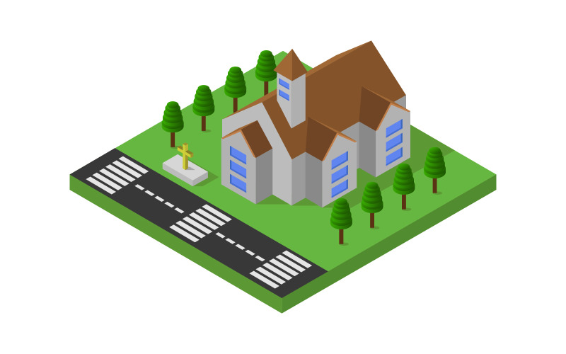 Download Vector "Isometric Church on white background - Vector Image" / Isometric Church on white background - Vector Image - Vector на тему графика illustration,catholic,religion,structure,isometric,cartoon,architecture,vector,construction,christian,3d,building,icon,church,flat,faith,isolated,game,miniature,chapel