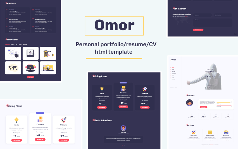Omor - Portfolio / CV / Resume Landing Page Template