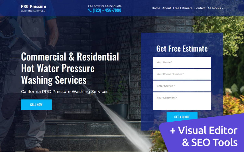 шаблон целевой страницы для промывки давлением