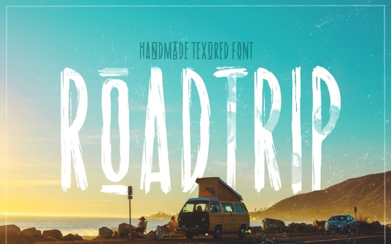 Road Trip, Dry Marker Textured Font