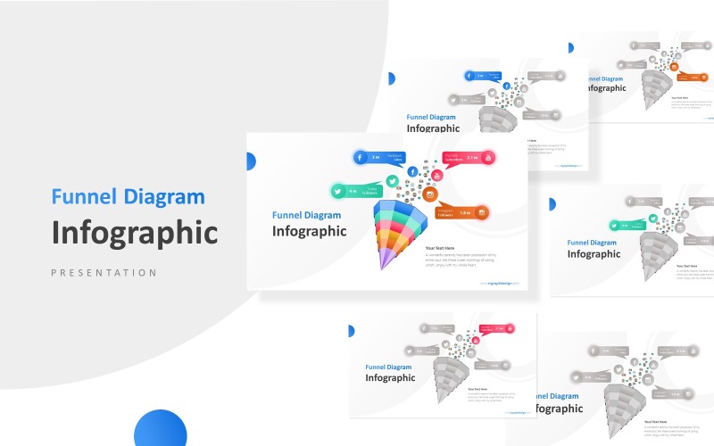 Social Media Marketing Funnel Diagram Infographic Presentation PowerPoint template