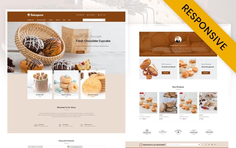 пекарня магазин prestashop тема