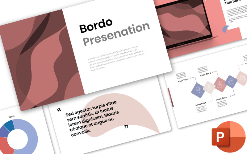 Bordo-presentatie PowerPoint-sjabloon