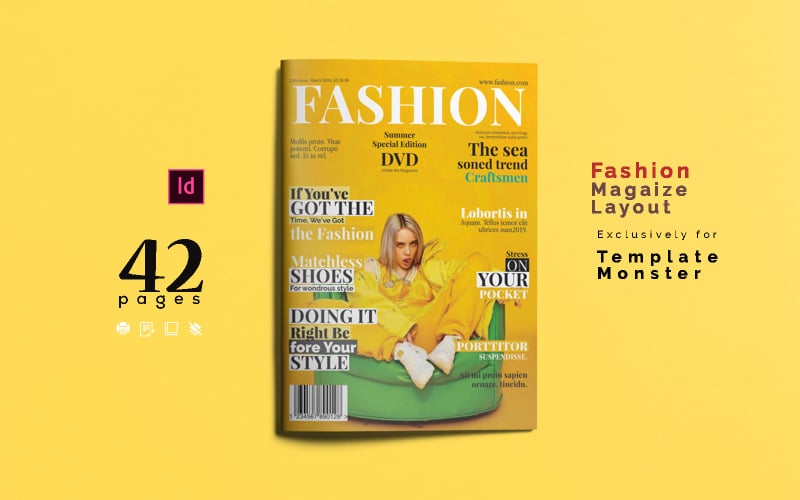 Fashion Magazine Layout #102575 - TemplateMonster