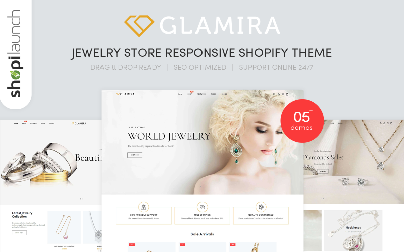 Glamira-珠宝店响应式Shopify主题 #102599