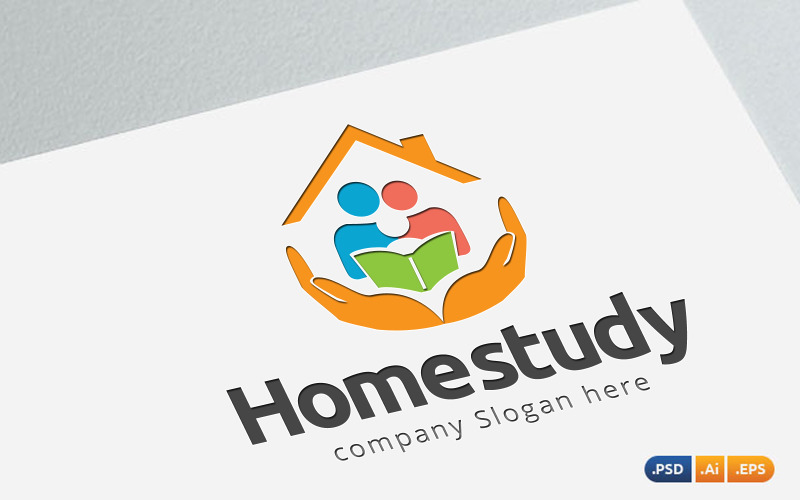 Download Шаблон логотипа "Home Study Logo Template" / Home Study Logo Template - Шаблон логотипа на тему графика home,tuition,education,playschoolundefined,logo,business,modern,brand,creative,corporate,company,media,identity,professional,design,web,vector,branding,simple,studio