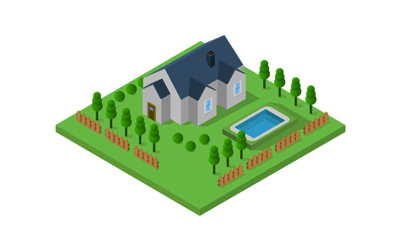 Download Vector "Isometric House - Vector Image" / Isometric House - Vector Image - Vector на тему графика illustration,home,real,estate,isometric,architecture,vector,property,design,modern,3d,building,house,facade,icon,exterior,window,residence,entrance,white