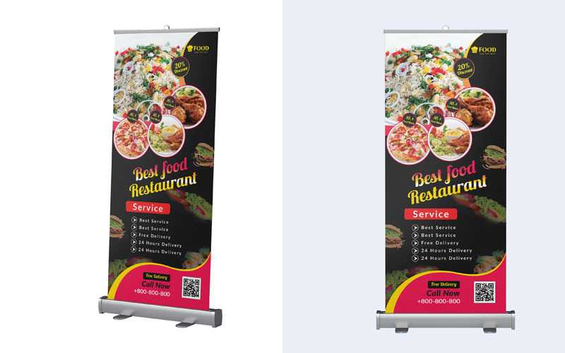 Download Фирменный стиль "Restaurant Roll up Banner - Corporate Identity Template" / Restaurant Roll up Banner - Corporate Identity Template - Фирменный стиль на тему графика ad,advert,banner,banners,bar,burger,cheese,delicious,design,dinner,discount,fire,flame,flyer,food,fries,graphics,grill,hot,lunch