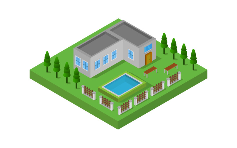 Download Vector "Isometric and colorful house - Vector Image" / Isometric and colorful house - Vector Image - Vector на тему графика illustration,home,vector,design,house,isometric,building,background,structure,room,decorative,collection,set,emblem,floor,construction,furniture,concept,wall,roof