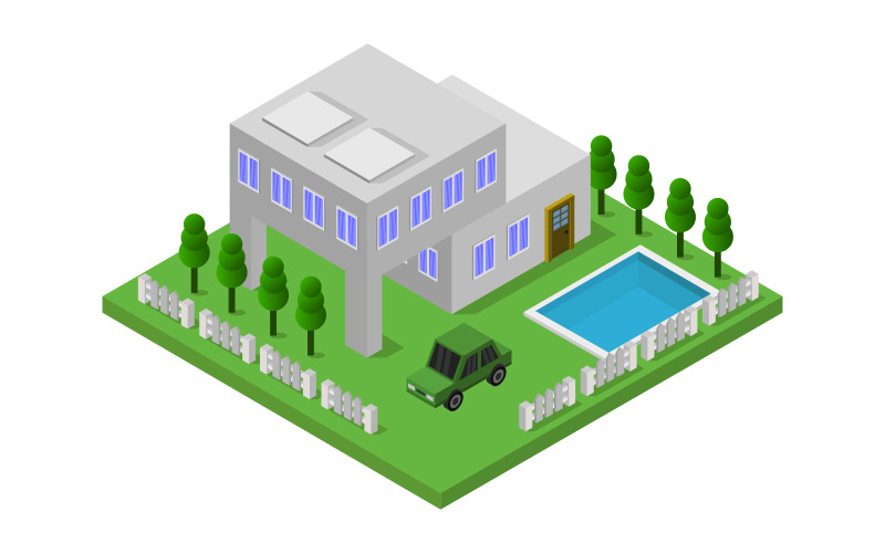 Download Vector "Isometric house - Vector Image" / Isometric house - Vector Image - Vector на тему графика illustration,home,vector,design,house,isometric,building,background,structure,room,decorative,collection,set,emblem,floor,construction,furniture,concept,wall,roof