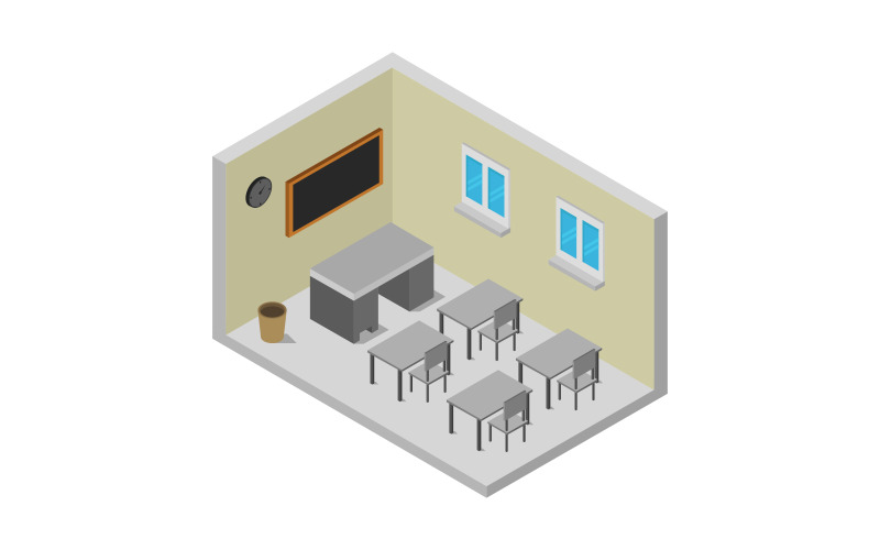 Download Vector "Isometric university room - Vector Image" / Isometric university room - Vector Image - Vector на тему графика illustration,room,class,vector,design,modern,interior,university,student,study,classroom,isometric,school,education,architecture,3d,building,icon,infographic,chalkboard