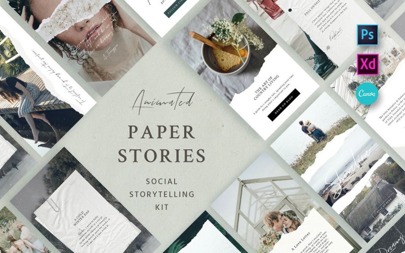 Download Шаблон для соцсетей "Paper Animated Stories - Kit Social Media Template" / Paper Animated Stories - Kit Social Media Template - Шаблон для соцсетей на тему графика paper,ripped,torn,social,kit,instagram,template,marketing,stories,animated,canva,adobe,xd,youtube,portfolio,sketchbook,poster,media,social_media,instagram_stories