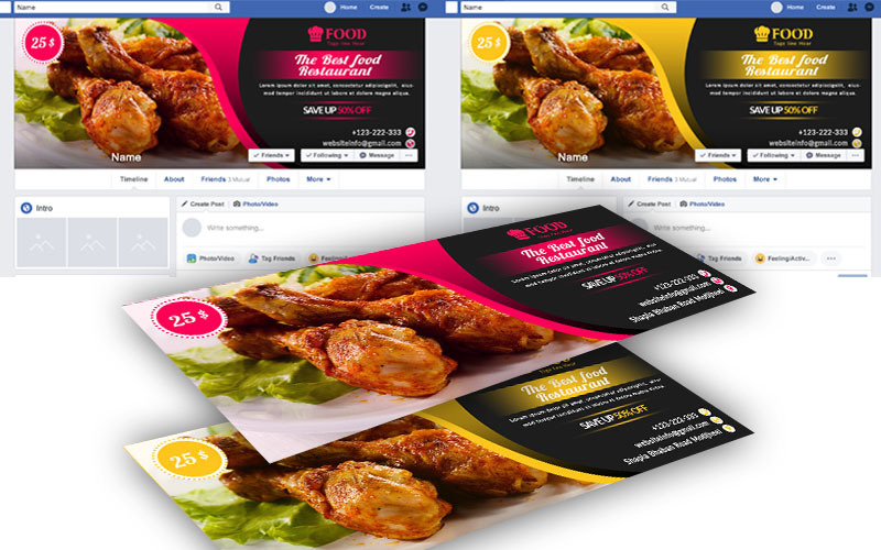 Download Шаблон для соцсетей "Restaurant Facebook Cover Social Media Template" / Restaurant Facebook Cover Social Media Template - Шаблон для соцсетей на тему графика banners,blog,cover,company,facebook,timeline,covers,page,fb,banner,fb,food,modern,multipurpose,restaurant,social,media,web