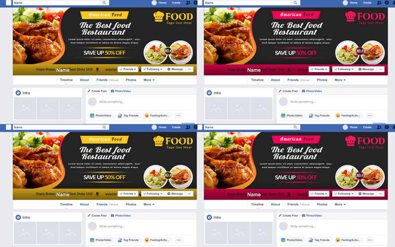 Download Шаблон для соцсетей "Restaurant Facebook Covers Social Media Template" / Restaurant Facebook Covers Social Media Template - Шаблон для соцсетей на тему графика banners,blog,cover,company,facebook,timeline,covers,fb,banner,fb,food,modern,multipurpose,restaurant,social,media,web