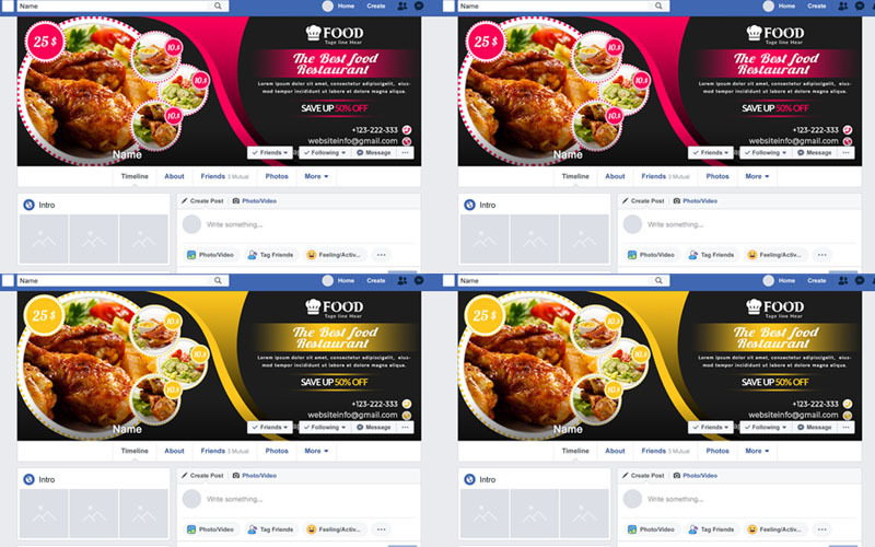 Download Шаблон для соцсетей "Restaurant Facebook Covers Social Media Template" / Restaurant Facebook Covers Social Media Template - Шаблон для соцсетей на тему графика banners,blog,cover,company,facebook,timeline,covers,fb,banner,fb,food,modern,multipurpose,restaurant,social,media,web