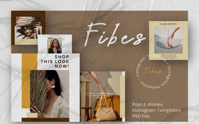 Download Шаблон для соцсетей "Fibes - Instagram Template for Social Media" / Fibes - Instagram Template for Social Media - Шаблон для соцсетей на тему графика adroll,banner,set,banners,business,discount,dress,fast,shipping,flat,design,google,adwords,instagram,post,puzzle,offer,online,shop,psd
