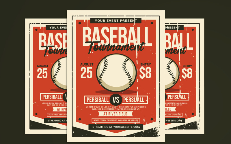 Leták o baseballovém turnaji - šablona Corporate Identity