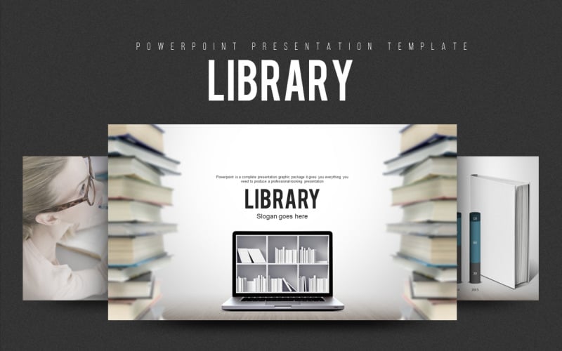 Library PowerPoint template 102752 TemplateMonster