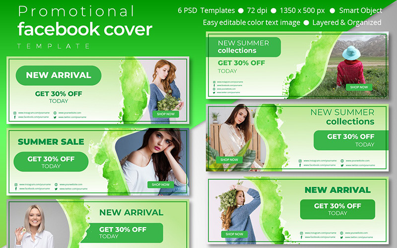 Download Шаблон для соцсетей "Promotional Facebook Cover Template for Social Media" / Promotional Facebook Cover Template for Social Media - Шаблон для соцсетей на тему графика social,media,template,facebook,cover,post,instagram,story,creative,design,marketing,sale,promotional,facebookcover,creative