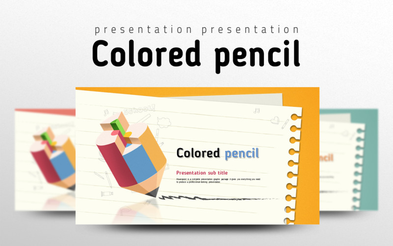 Renkli Kalem PowerPoint şablonu