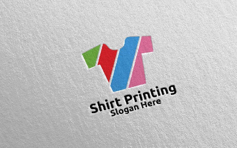 T shirt Printing Company Vector Design Logo Template