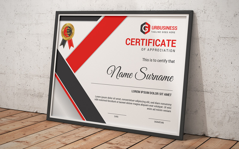 Download Шаблон сертификата "Appreciation Certificate Template" / Appreciation Certificate Template - Шаблон сертификата на тему графика achievement,appreciation,award,diploma,completion,acknowledgement,landscape,eyelash,nail,extension,modern,luxury,vertical,professional,training,red,blue,gold,green,yellow