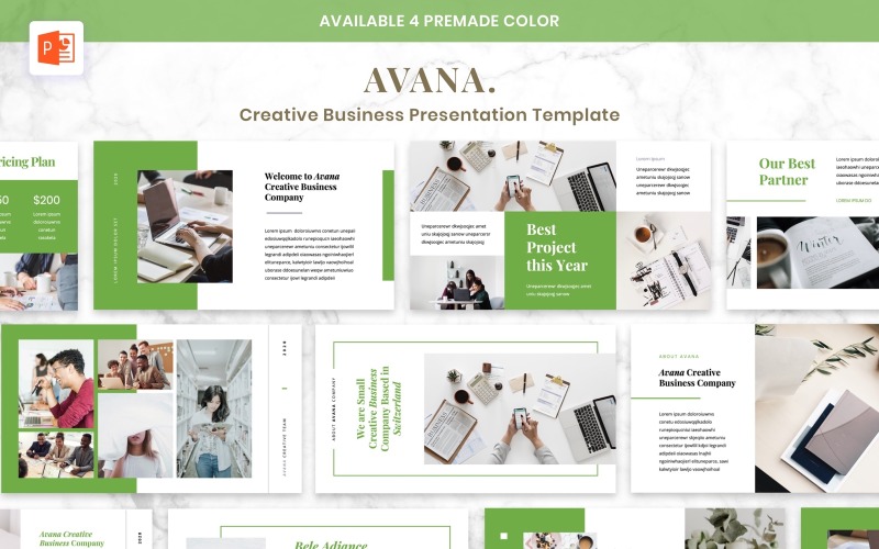 Avana - Yaratıcı İş PowerPoint şablonu