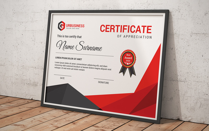 Download Шаблон сертификата "Award Certificate Template" / Award Certificate Template - Шаблон сертификата на тему графика achievement,appreciation,award,diploma,completion,acknowledgement,landscape,eyelash,nail,extension,modern,luxury,vertical,professional,training,red,blue,gold,green,yellow