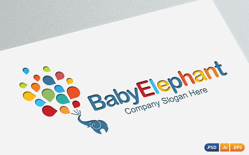 Download Шаблон логотипа "Baby Elephant Logo Template" / Baby Elephant Logo Template - Шаблон логотипа на тему графика school,playschool,kindergartnerundefined,logo,business,modern,brand,creative,corporate,company,media,identity,professional,design,web,vector,branding,simple,studio,green