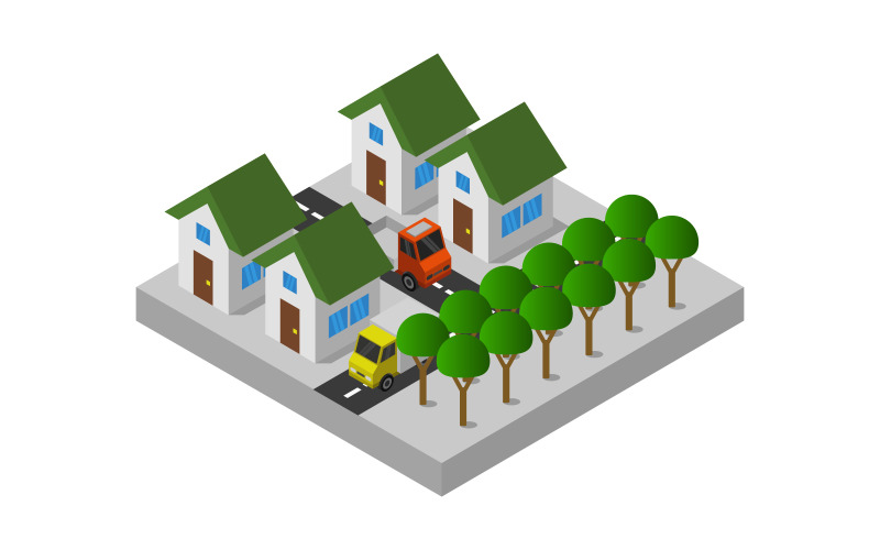 Download Vector "Colorful Isometric City - Vector Image" / Colorful Isometric City - Vector Image - Vector на тему графика illustration,urban,transport,vector,modern,isolated,concept,city,district,downtown,isometric,landscape,creative,building,megalopolis,environment,business,set,architecture,map