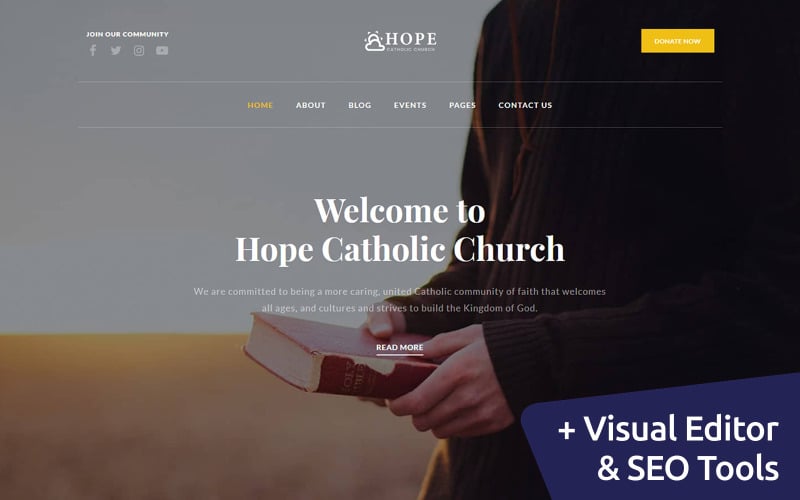 Hope - Catholic Church Moto CMS 3 Template