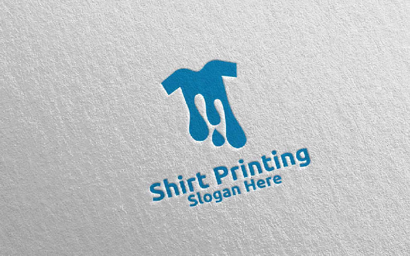 Plantilla de logotipo vectorial de empresa de impresión de camisetas