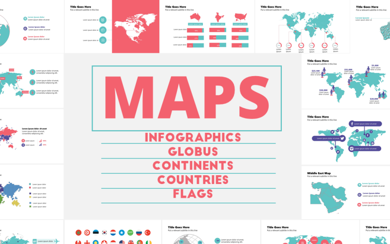 Plantilla de PowerPoint - paquete completo de mapas