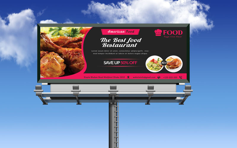 Download Фирменный стиль "Restaurant Billboard - Corporate Identity Template" / Restaurant Billboard - Corporate Identity Template - Фирменный стиль на тему графика bread,burger,billboard,cafe,chicken,coffee,fast,food,services,fruit,fruits,grill,home,menu,flyers,pizza,restaurant,banner,billboardundefined