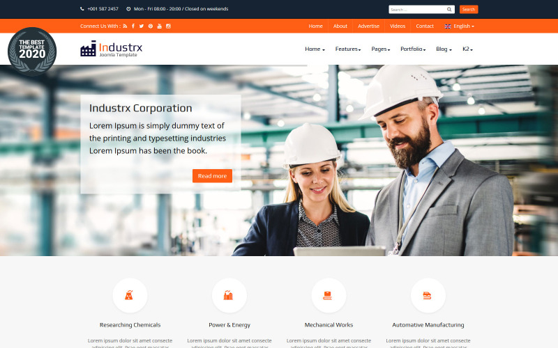 Šablona Joomla Industrx Business-Industry