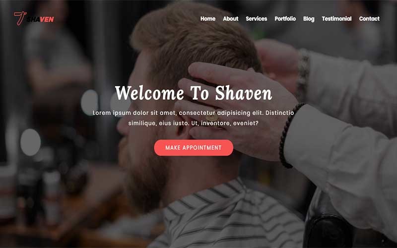 Shaven - Barber shop html Landing Page Szablon
