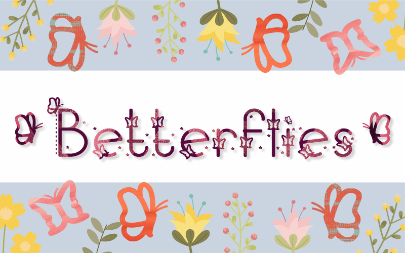 Download Шрифт "Betterflies Font" / Betterflies Font - Шрифт на тему графика cute,decorative,butterfly,butterflies,girl,beautiful,fancy