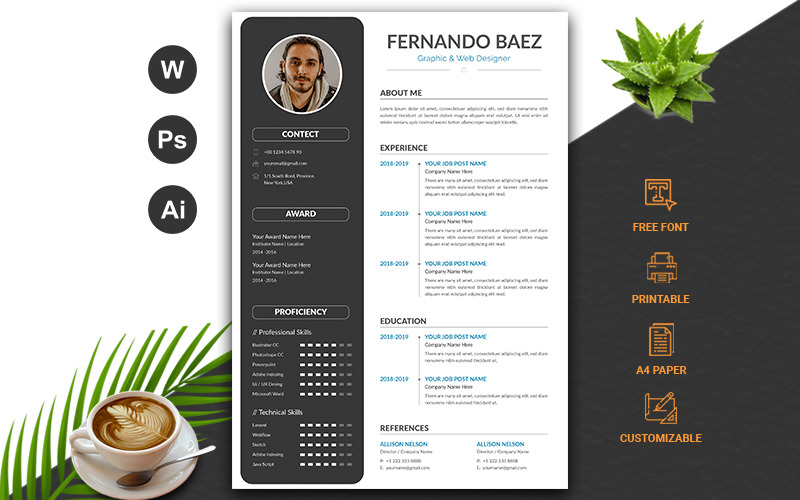 Download Резюме "Clean CV Resume Template" / Clean CV Resume Template - Резюме на тему графика cv,rsume,template,fully,layered,a4,paper,size,modern,minimal,letter,profational,creative,eaditable,word,indesign,cvdesign,docx,jobecv,elegent,portfolio,printable,lawyerundefined